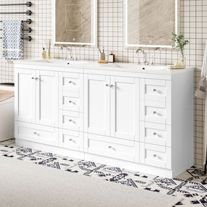Shaker Free Standing Bathroom Vanity Cabinet & Sink, Soft Close Drawers, Soft Close Doors