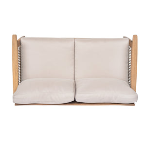 Outdoor 4pc Acacia Wood and Rope Sectional Patio Sofa Set