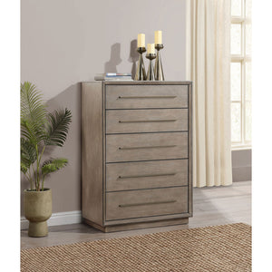 Prescott - 5 Drawer Bedroom Chest With Mitered Trim - Taupe