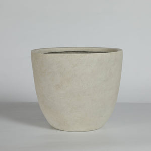 Round Concrete Planter Set of 2, Large Outdoor Indoor Handmade Rustic Decorative Planter Pots with Drainage Holes
