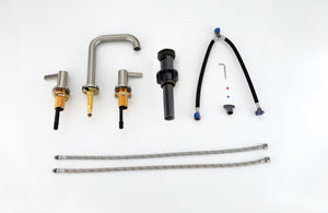 Bathroom Faucet For Bathroom Sink With Two Handles, Pop Up Drain And Supply Lines