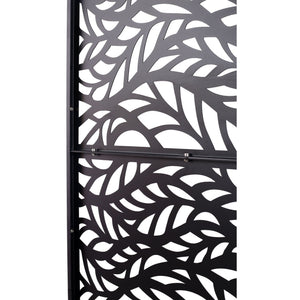 Outdoor & Indoor Privacy Screen Metal Privacy Screen, Freestanding Decorative Privacy Screen For Deck Balcony Patio - Black
