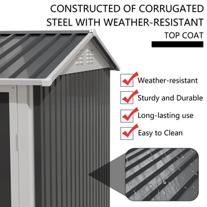 9 x 6 FT Metal Garden Shed for Patio and Backyard Storage