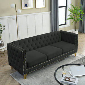 Modern Sofa With Button Tufting, Upholstered Couch For Living Room