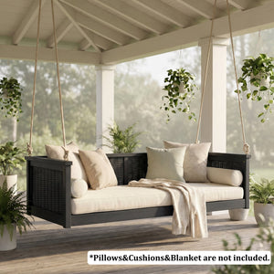 TOPMAX Outdoor Classic Solid Wood Twin Size Swing Bed