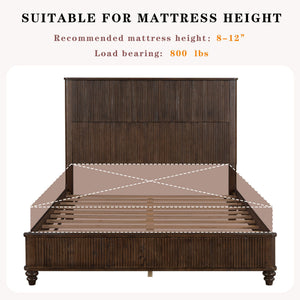 Platform Bed Frame & Tall Headboard