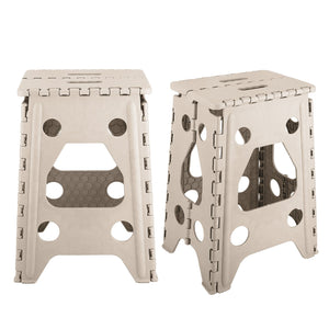 2 Pack 17.91In High Step Stool Folding Stepping Stool Lightweight Plastic Step Stool with Handle Non-slip for Kitchen Bathroom