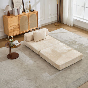 Convertible Floor Sofa Bed With Fixed Shape Frame For Living Room