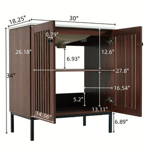30" Vintage Bathroom Vanity With Ceramic Sink
