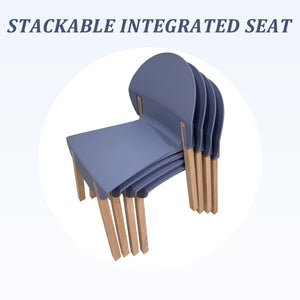 4 Piece Set Of Single Chairs, Traditional Elements With Round Table