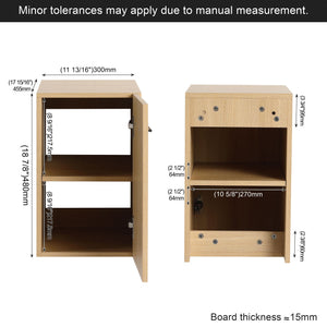 Floating Bathroom Vanity Single Door Base Cabinet, Wall Mounted Storage - Light Oak