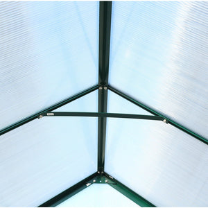 Polycarbonate house, Heavy Duty Outdoor Aluminum Walk-In House Kit With Rain Gutter, Vent And Door For Backyard Garden