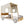 Twin Size Car Bed With Pillow, Ceiling Cloth And LED - Natural