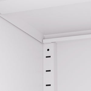 Tall Metal Kitchen Pantry Cabinet With Adjustable Shelves And Silent Magnetic Doors - White