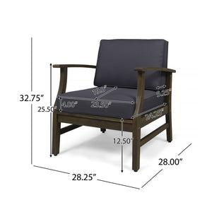 Perla Contemporary Club Chair with Water Resistant Cushion
