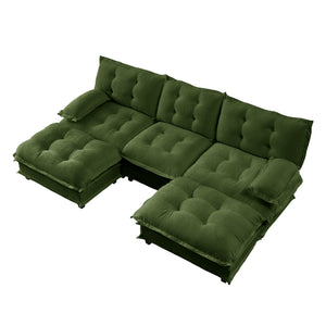 107" U Shaped Modern Sofa Modular Sectional Cloud Couch with Ottomans