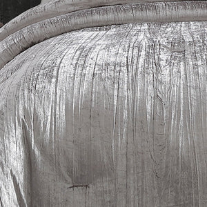Turin Silver Crinkle Velvet 7PC Bedding Set