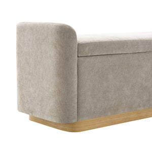 Upholstered Storage Bench With Safety Hinge
