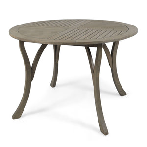 Hermosa Outdoor Acacia Wood Circular Dining Table