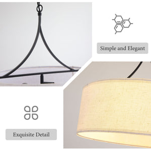 3 Light Drum Pendant Light