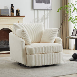 40.55''W Swivel Accent Chair with 2 Throw Pillows