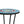 Patio Side Table with Shelf, Blue and Black