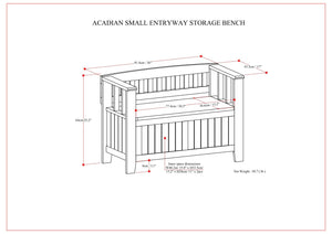 Acadian - Entryway Storage Bench, Handcrafted