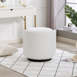 Barrel Chair & Built In Storage, 360° Swivel - Beige