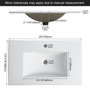 Wall Mounted Floating Bathroom Vanity With Open Shelf & Soft Close Door