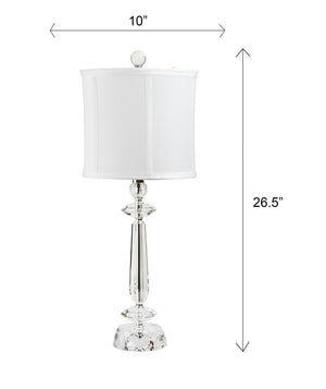 Karat - Contemporary Crystal Table Lamp (Set of 2) - Clear Crystal / Chrome / White Softback