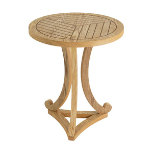 Natural Finish Round Wood Accent Table