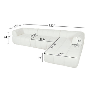 122" Modern L-Shaped Sectional Sofa with Chaise Lounge