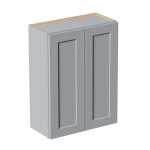 Gray Shaker Solid Wood Wall Cabinet with Soft-Close Doors