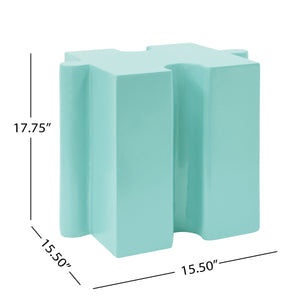 3-Piece Artistic Puzzle Table Set, Modular MGO Side Tables with Interlocking Design