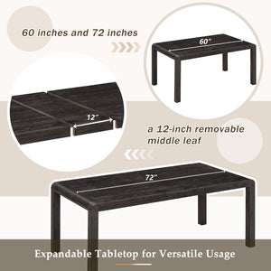 Extendable Dining Table Set With 4 Upholstered Chairs And 1 Bench