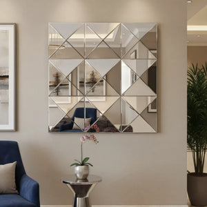 3D Mirror Wall Decor Beveled Glass Wall Mirror