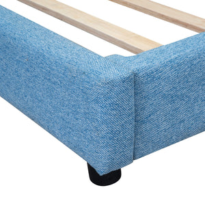 Modern Upholstered Platform Bed With USB Ports And LED Belt