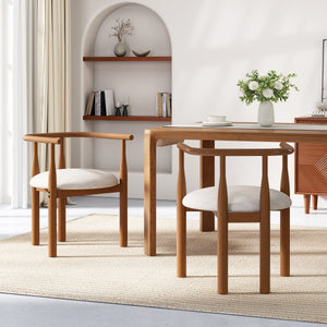 Modern Dining Chair Set of 2 with Solid Wood Legs
