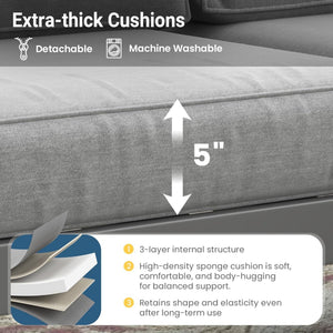 Modern All-Weather Patio Armchairs With Thick Cushions (Set of 2)