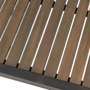 Vermilion Outdoor Dining Chair With Vertical Slat And Wooden Arm