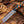 Handmade Damascus Bull Cutter with Blue Resin & Natural Wood Handle