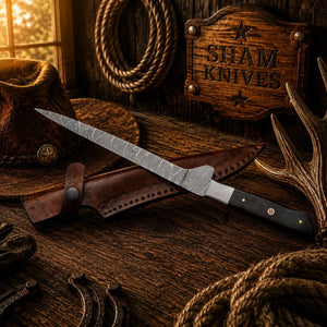Wenge Wood Ridge Damascus Boning & Fillet Knife – Fishing Knife