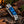 Feather Pattern Damascus Folding Knife With Blue Pearl Resin Handle & Sheath