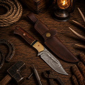 Best Bushcraft Damascus Steel Fixed Blade Outdoor Camping Hunting EDC Knife