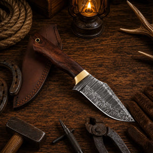 Custom Handmade Damascus Steel Fixed Blade Camping Hunting Survival EDC Knife
