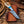 Handmade Raindrop Damascus Cowboy Knife with Antler Horn, Turquoise Handle & Leather Sheath