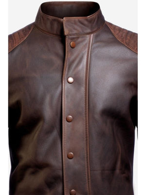 Daniel Brown Distressed Leather Jacket