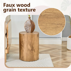 Simple Wood Grain Cylindrical Coffee Table