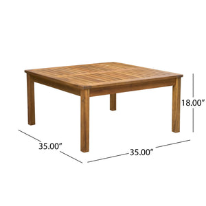 Perla Rustic Square Coffee Table with Block Legs