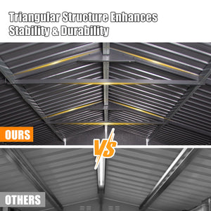 12x20ft Outdoor Metal Garage Shed